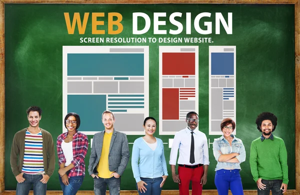 Diverse people and Web Design Concept