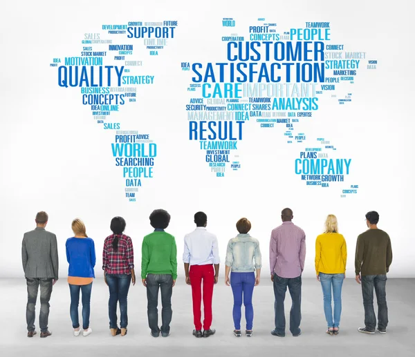 Diverse people and Customer Satisfaction Concept