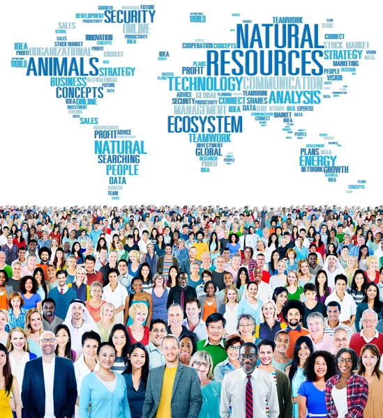 Diverse people and Natural Resources Concept