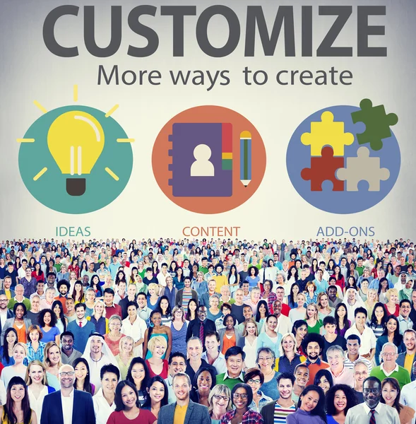 Diverse people and Customize Concept