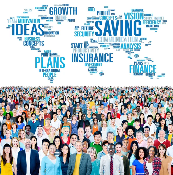 Diverse people and Saving Insurance Concept