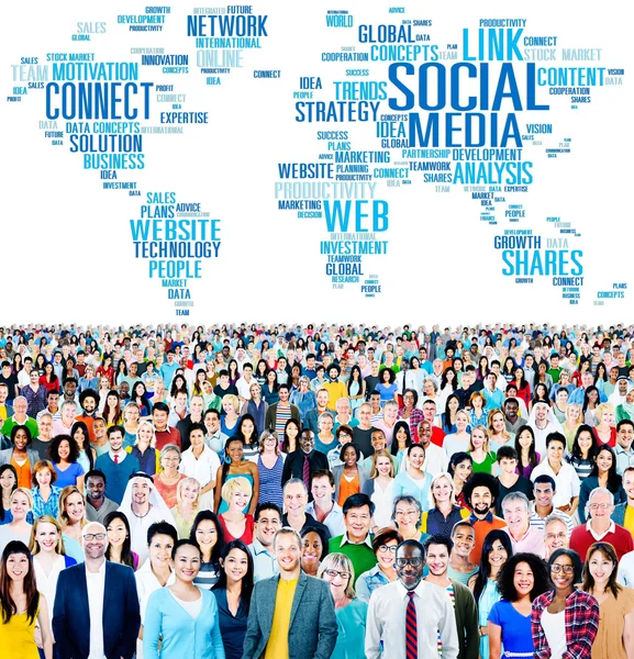Diverse people and Social Media