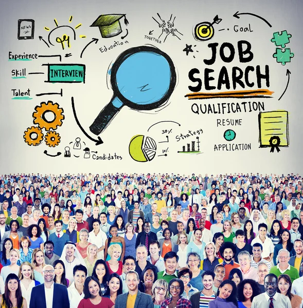 Diverse people and Job Search Concept