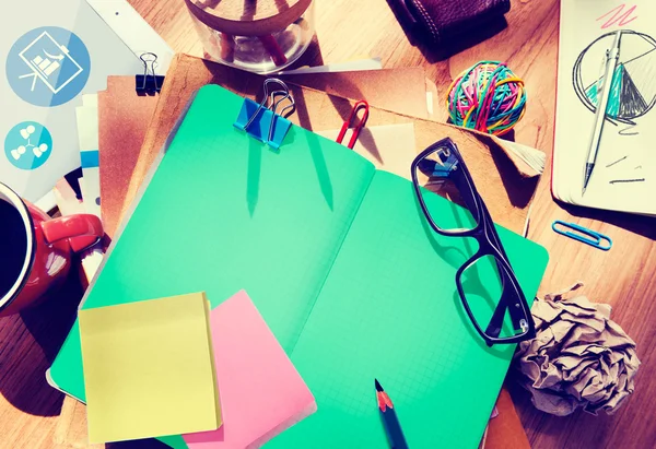 Designer's Desk with Architectural Tools Notebook