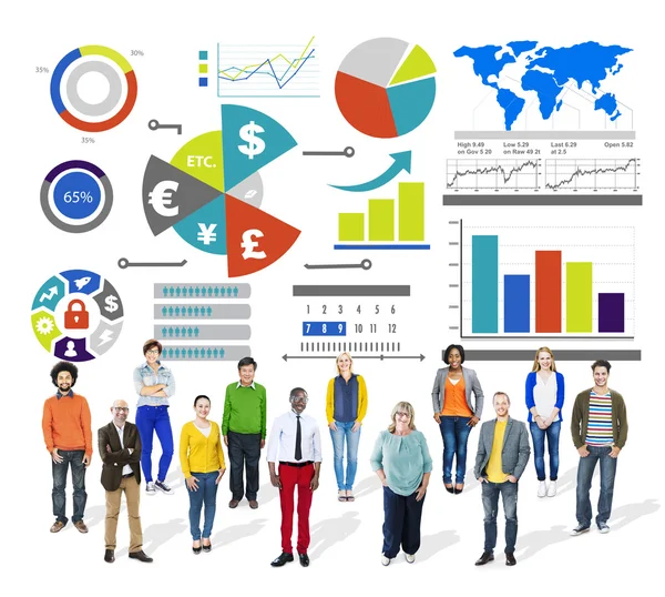 Group of people and Global Finance Business Economy