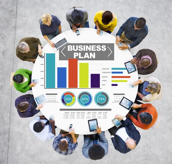 Business plan graph brainstorming strategy idea info