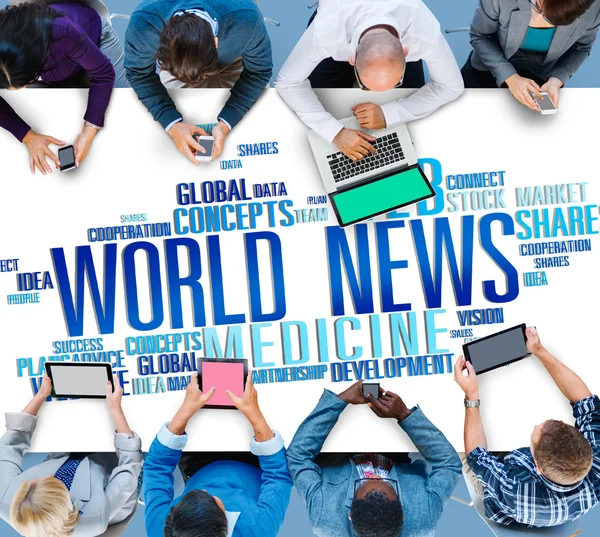 Diverse people and World News Concept