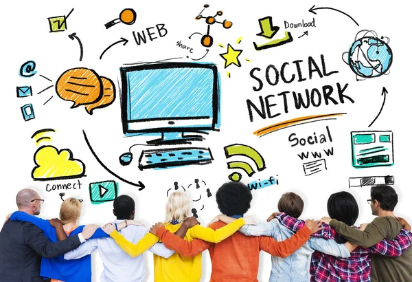 Social Network People Diversity Concept