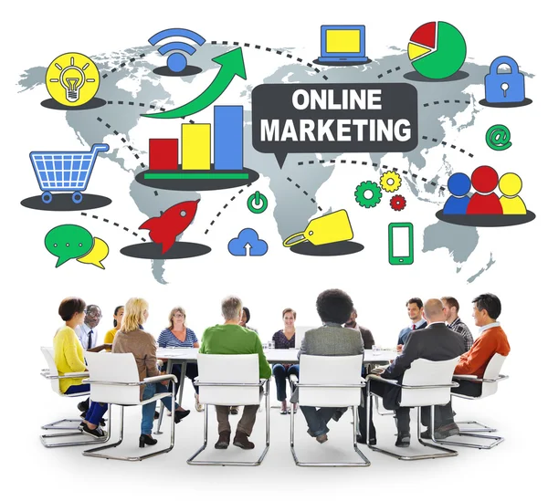 People and online marketing concept