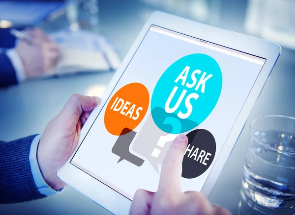 Ask us Customer Service Concept