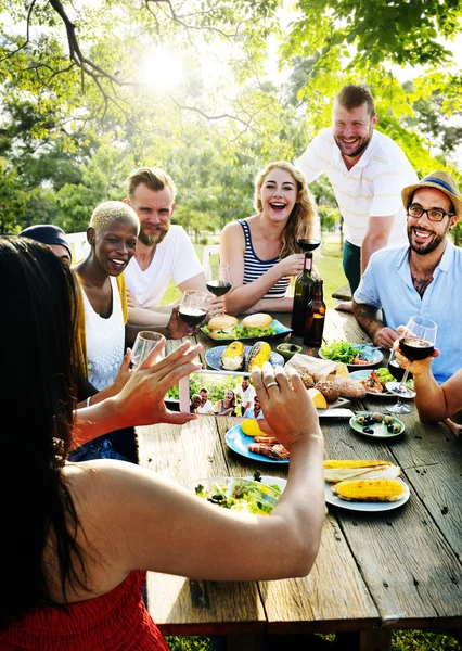 Friends Dining Outdoors