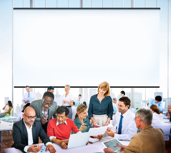 Projection screen in office