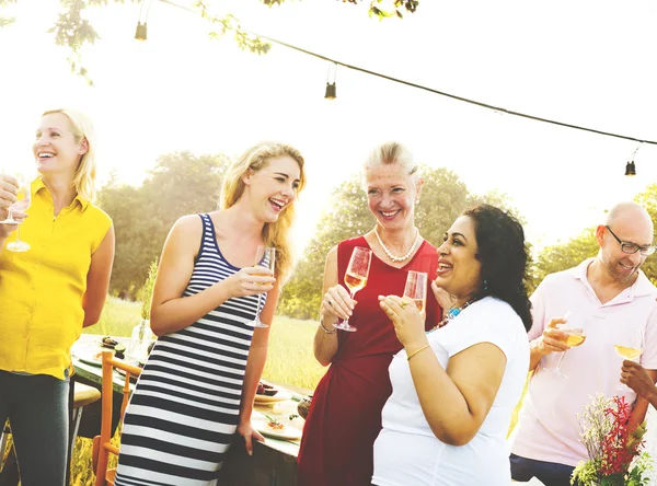 Group people on picnic