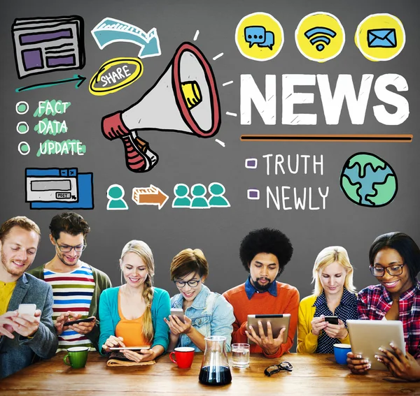 News Broadcast Information Concept