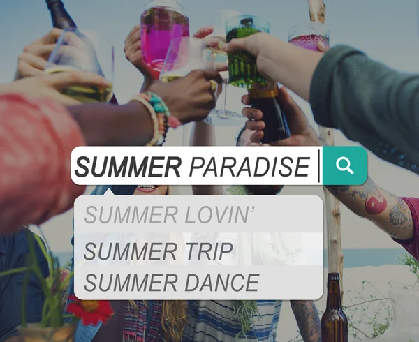 Summer Paradise text,  Celebration Concept