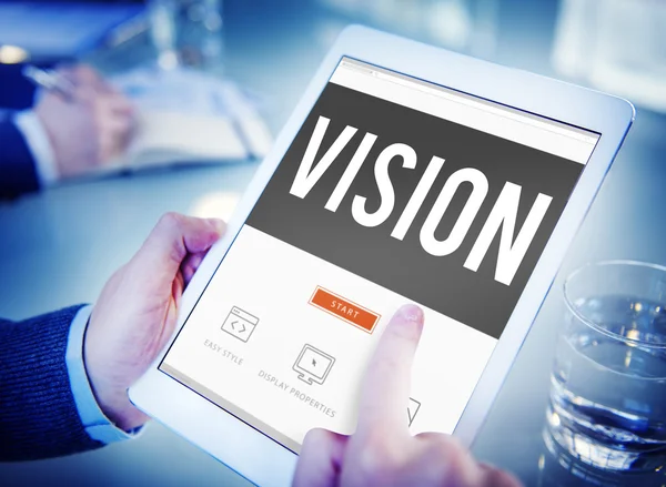 Laptop With text: Vision