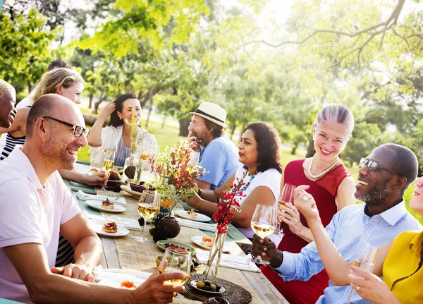 Diverse People Luncheon Outdoors