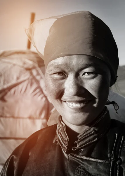 Mongolian Woman in Traditional Dress