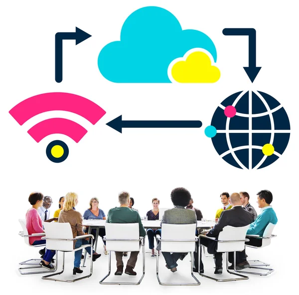 Business People and cloud networking