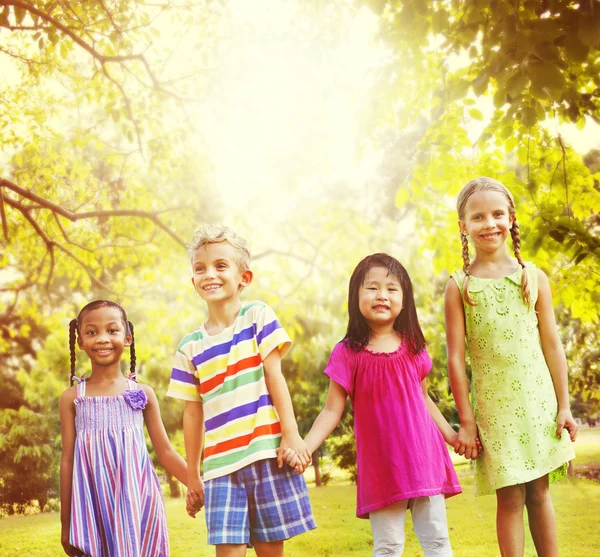 Diversity of Friends Children at Park Concept