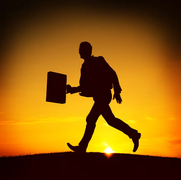 Businessman Running with briefcase