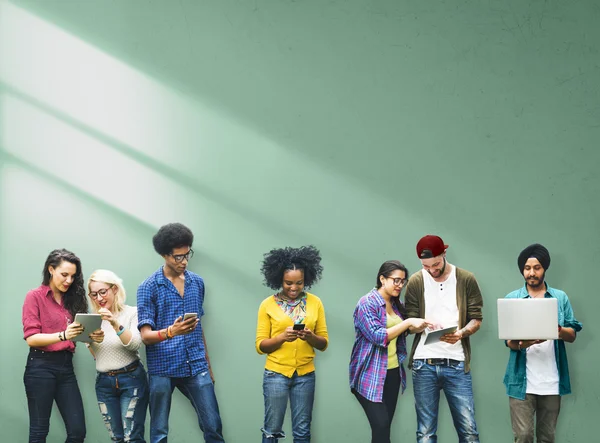 College students using wireless devices