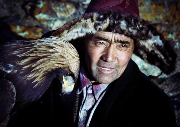 Mongolian Man with eagle