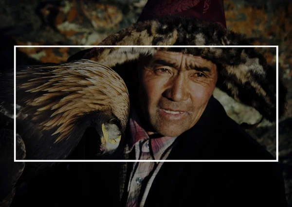 Mongolian Man with eagle