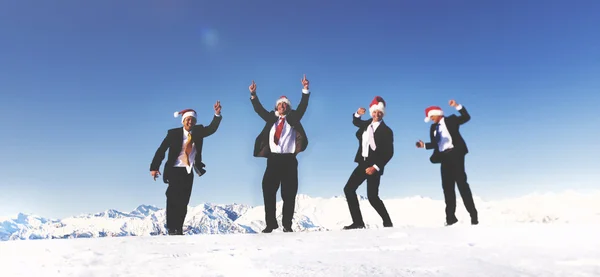 Businessmen celebrating christmas