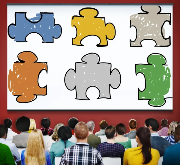 Group of Diversity People and Jigsaw Puzzle