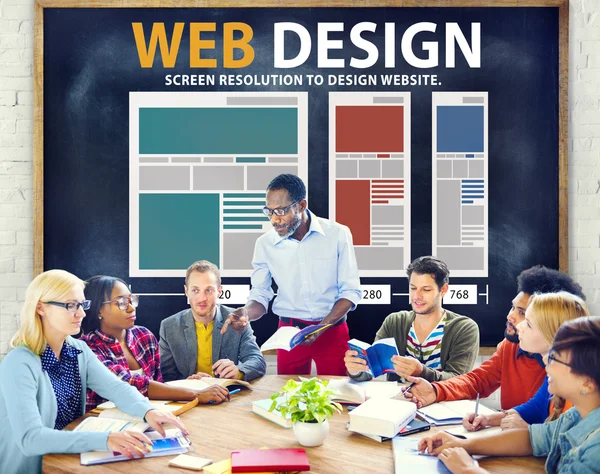 Group of business people and Web Design