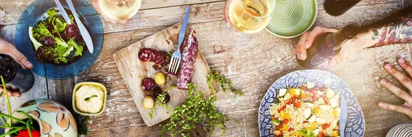 Food and beverage on table