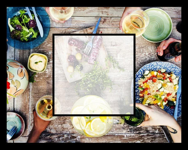 Food and beverage on table