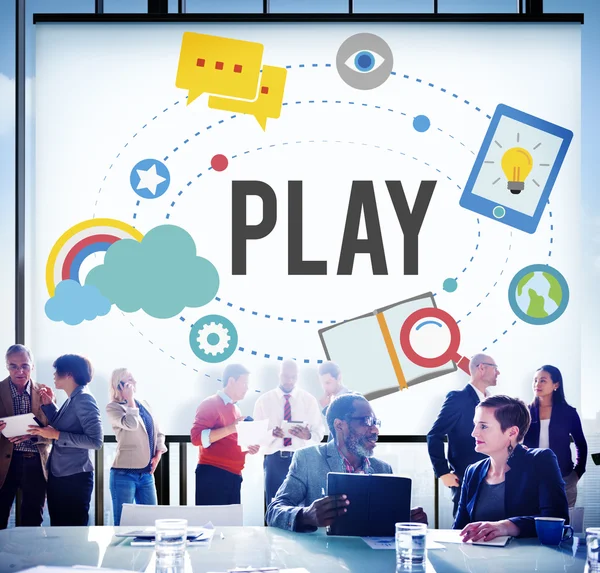Play and Group of Business People