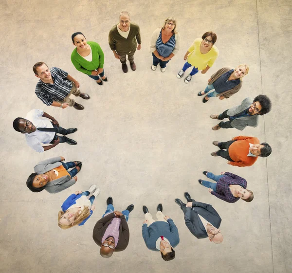 Multiethnic People Forming Circle