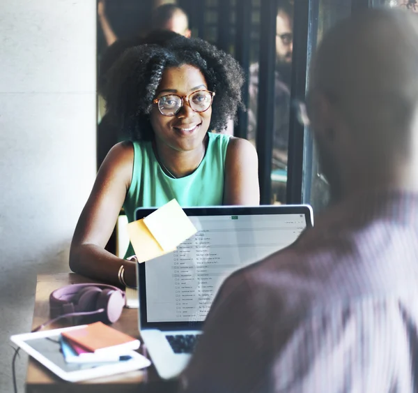 Business partners working together in office