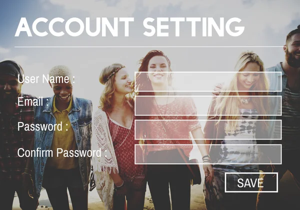 Account Setting Registration Concept