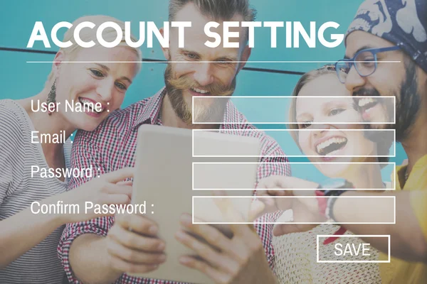 People and Account Setting Registration Concept