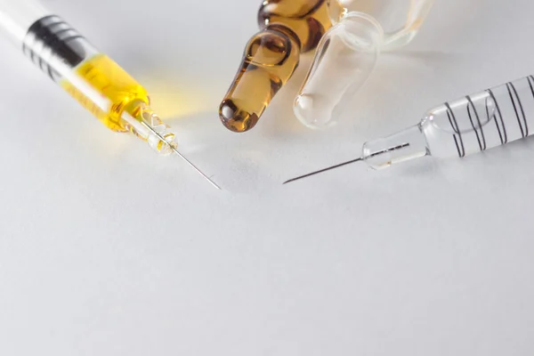 Transparent syringe for treatment and pharmacy industry.