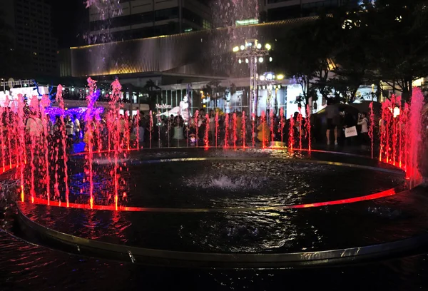 Fountain in front of Central world Plaza square in bangkok thail