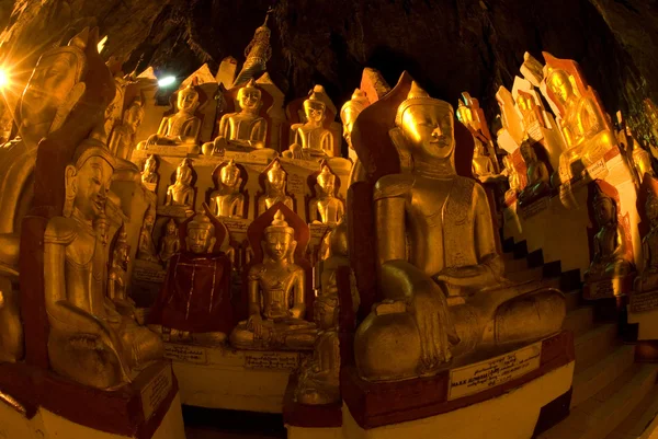 The holy Buddhist cave of Pindaya in Myanmar .