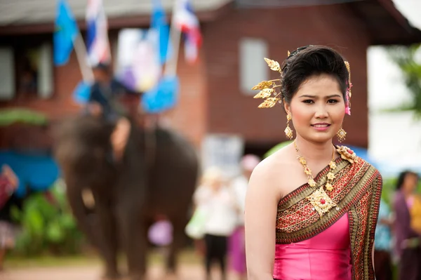 Pretty woman in traditional dress in Ordination parade.