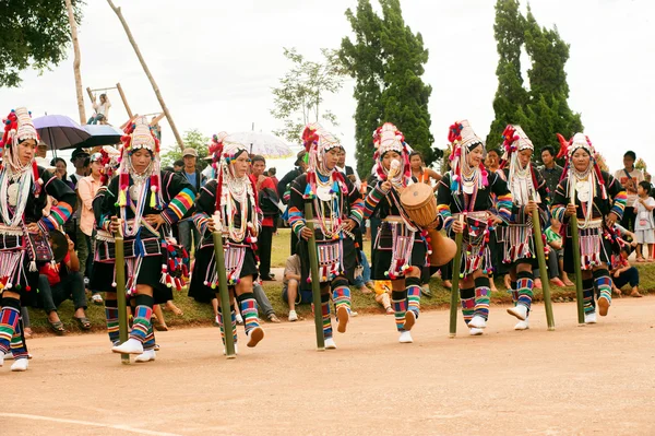 Hill tribe dancing in Akha Swing Festival.