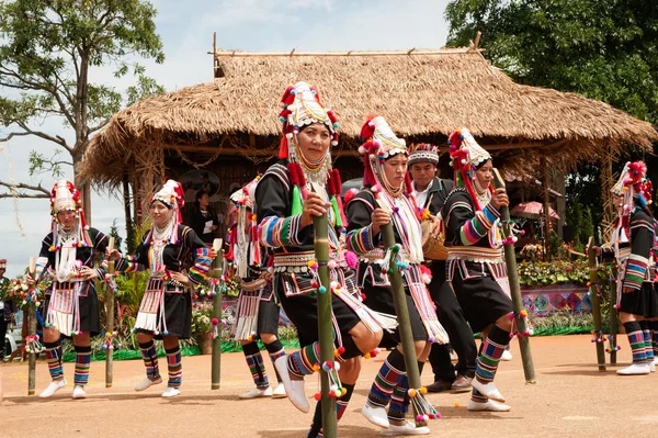 Hill tribe dancing in Akha Swing Festival.