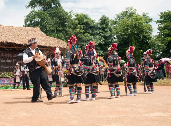 Hill tribe dancing in Akha Swing Festival.