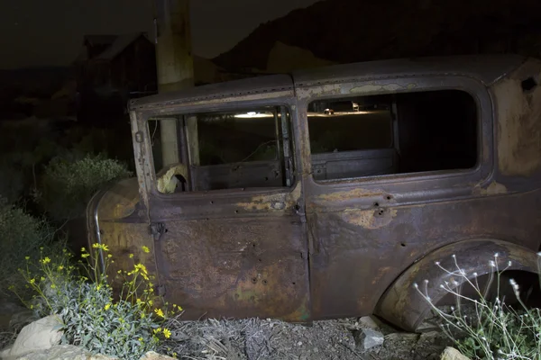 Bullet Ridden Old Car in Junk Yard
