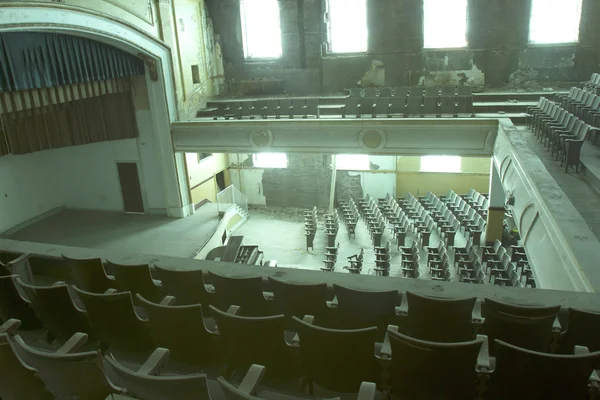 Inside abandoned theater