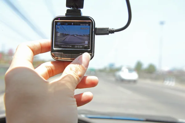 Press the button of front camera car recorder