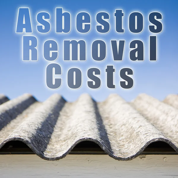 Asbestos removal concept image in square composition