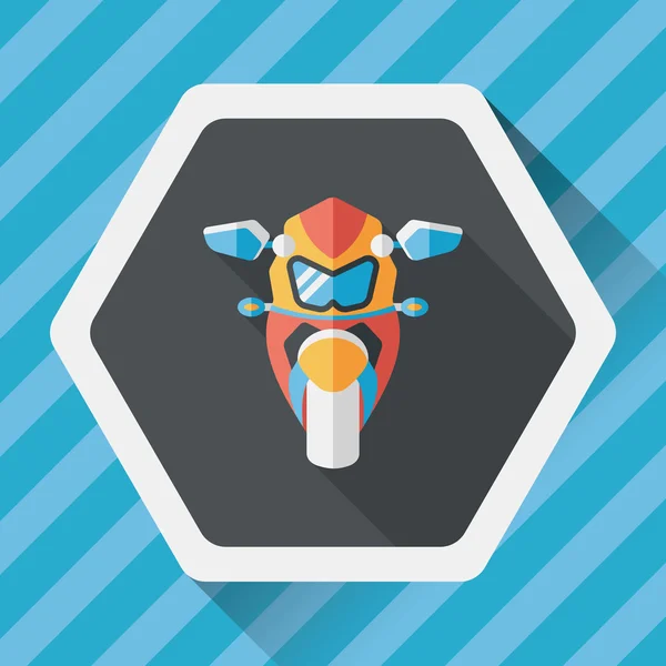 Transportation motorcycle flat icon with long shadow,eps10